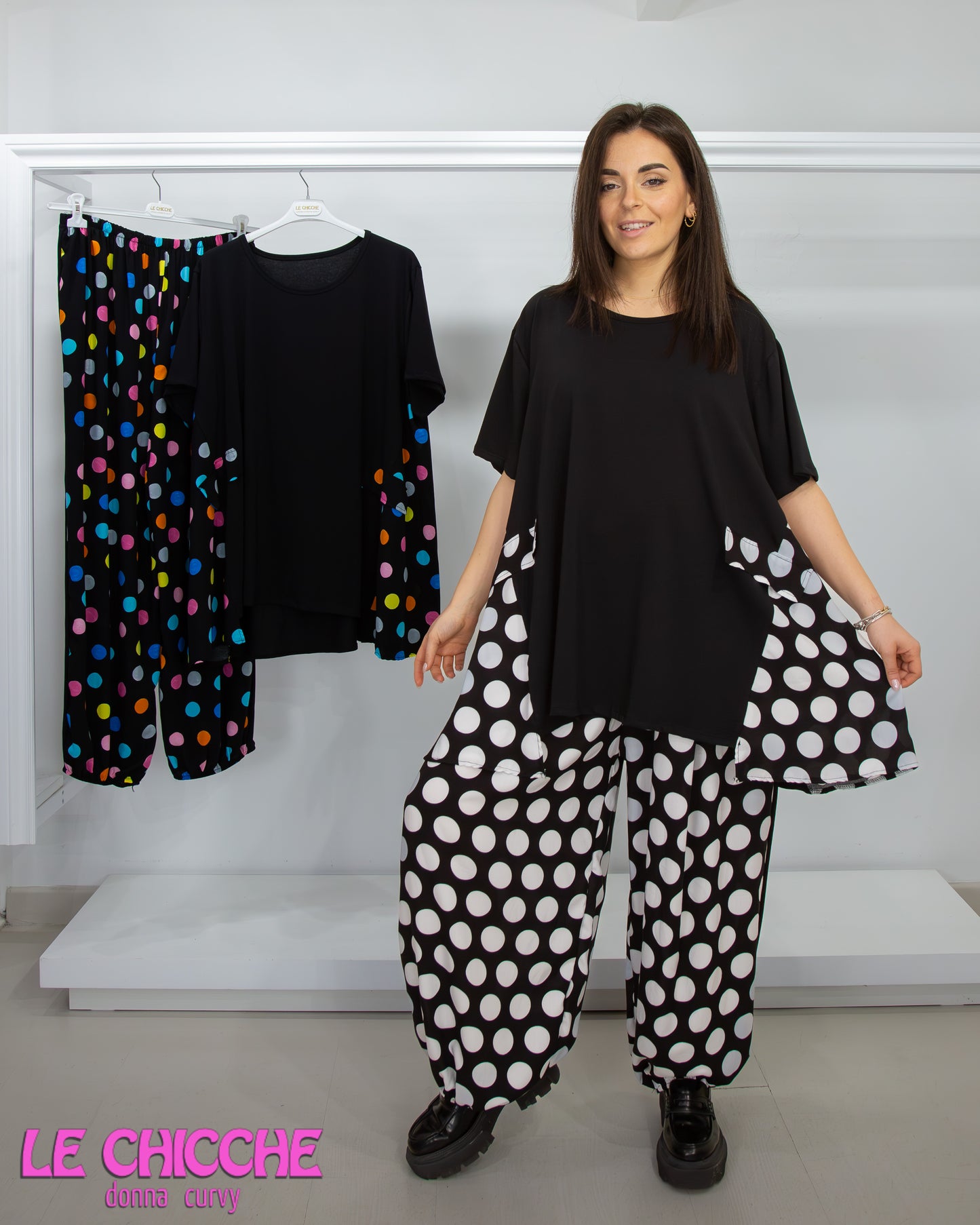 Pantalone bolli lungo elastico sul fondo