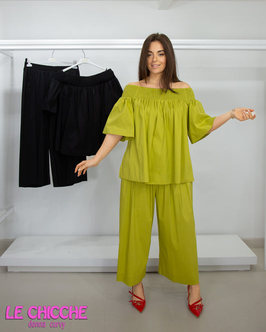 MAT pantalone gamba larga misto cotone rasato