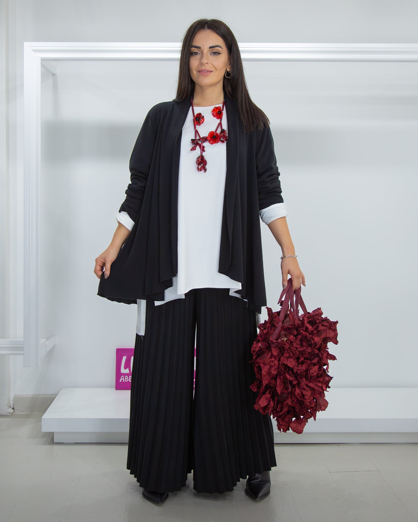 E.D. Pantalone in maglia plissé