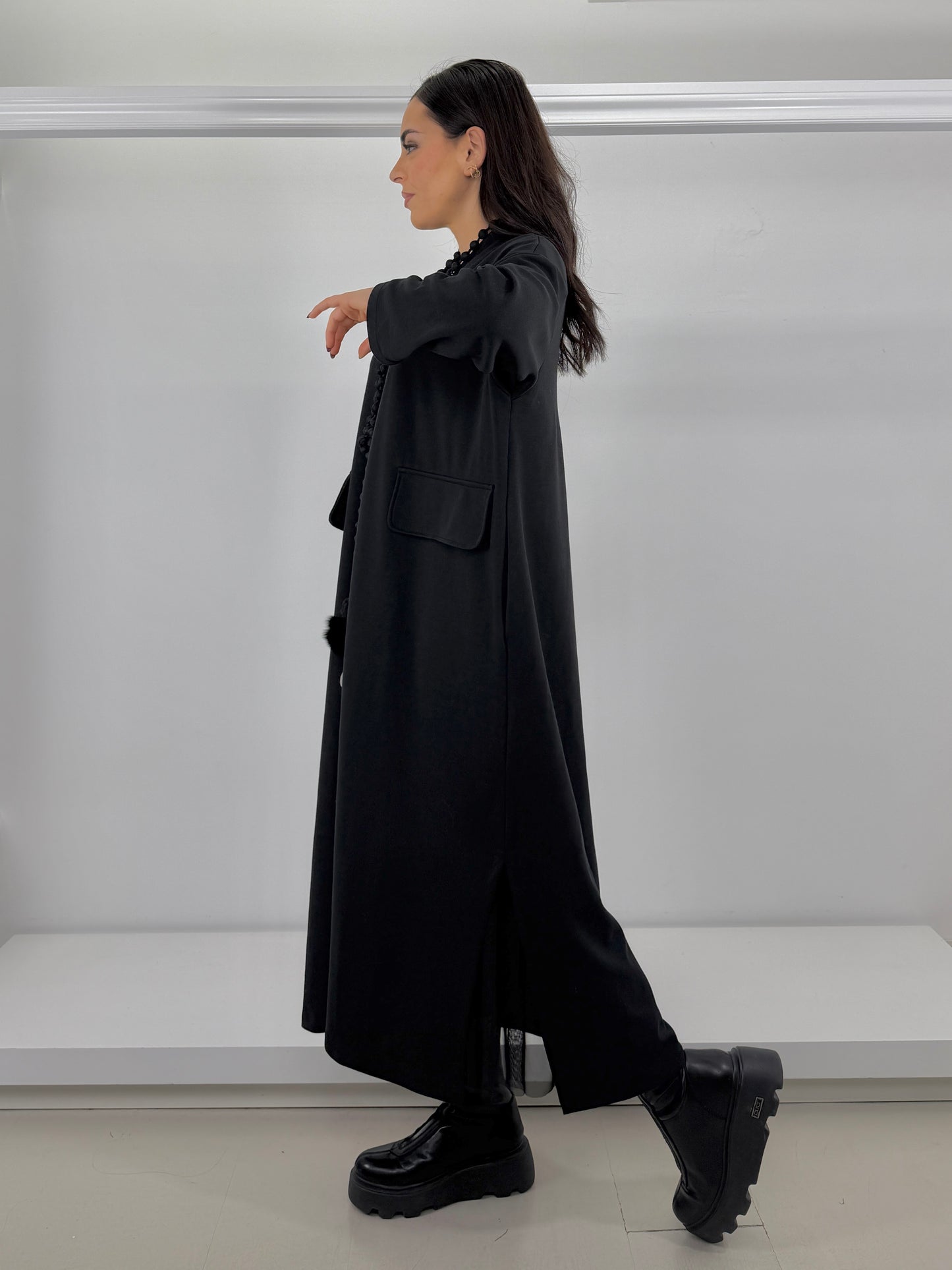 Abito in caldo cotone scollo a V