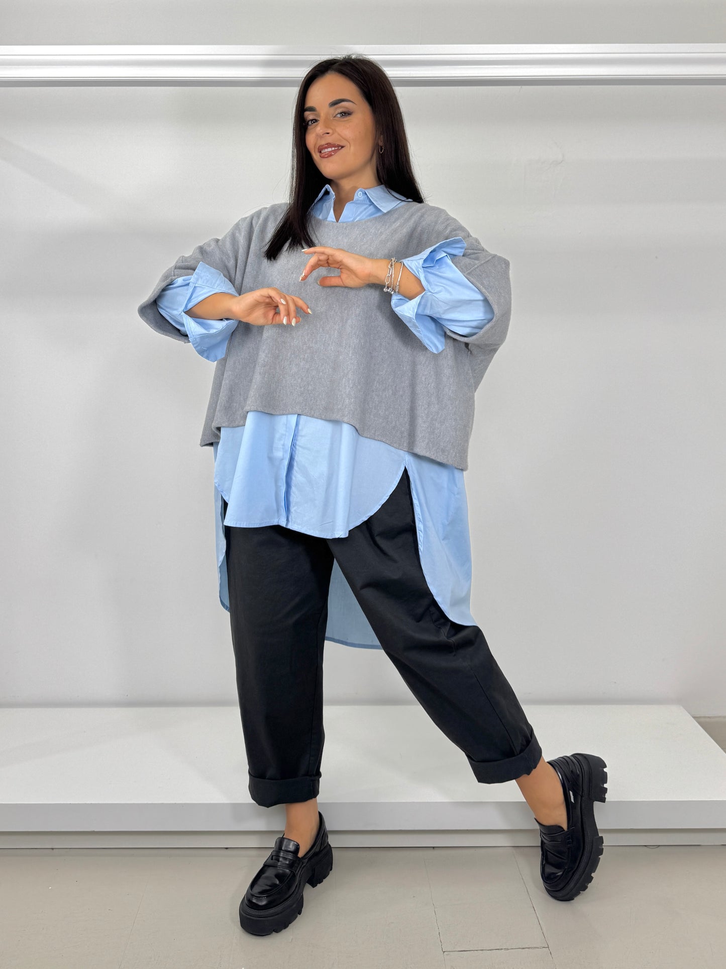 Camicia lunga stondata