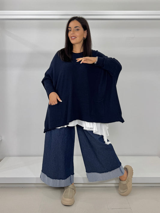 Pullover maxi con tasche