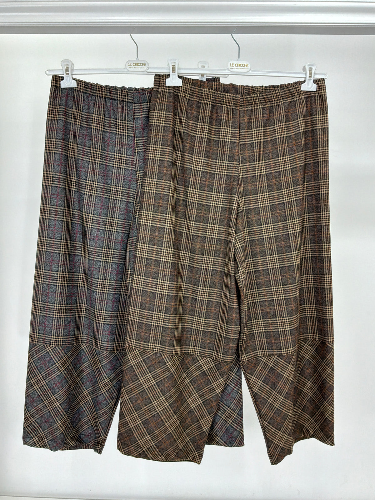 FLO&POI pantalone ovetto taglio T scozzese