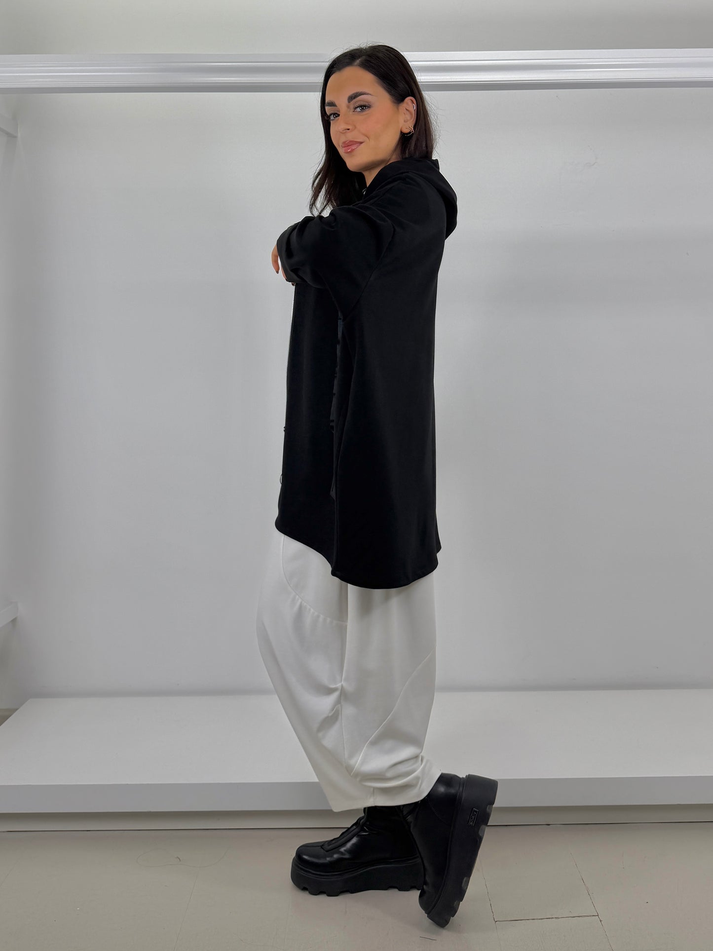 Felpa neoprene con cappuccio