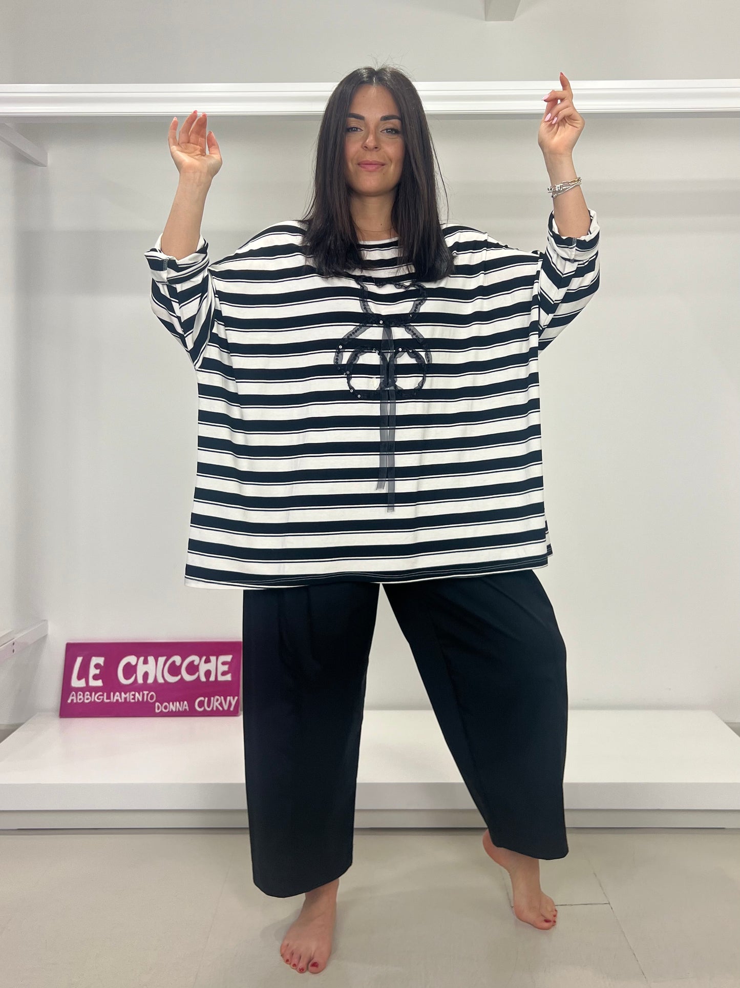 Pantalone misto cotone ovetto lungo