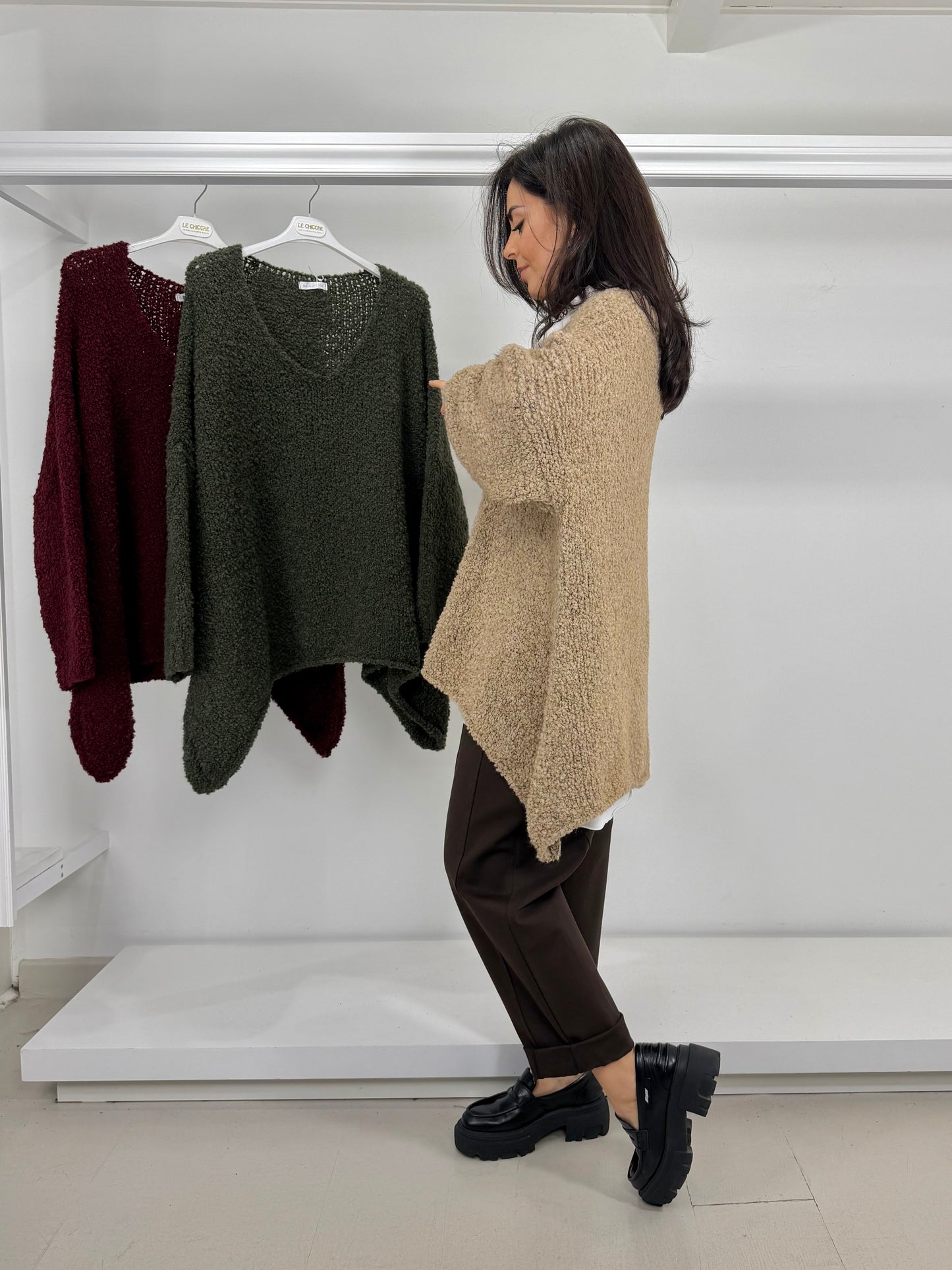 Pullover bouclé svasato