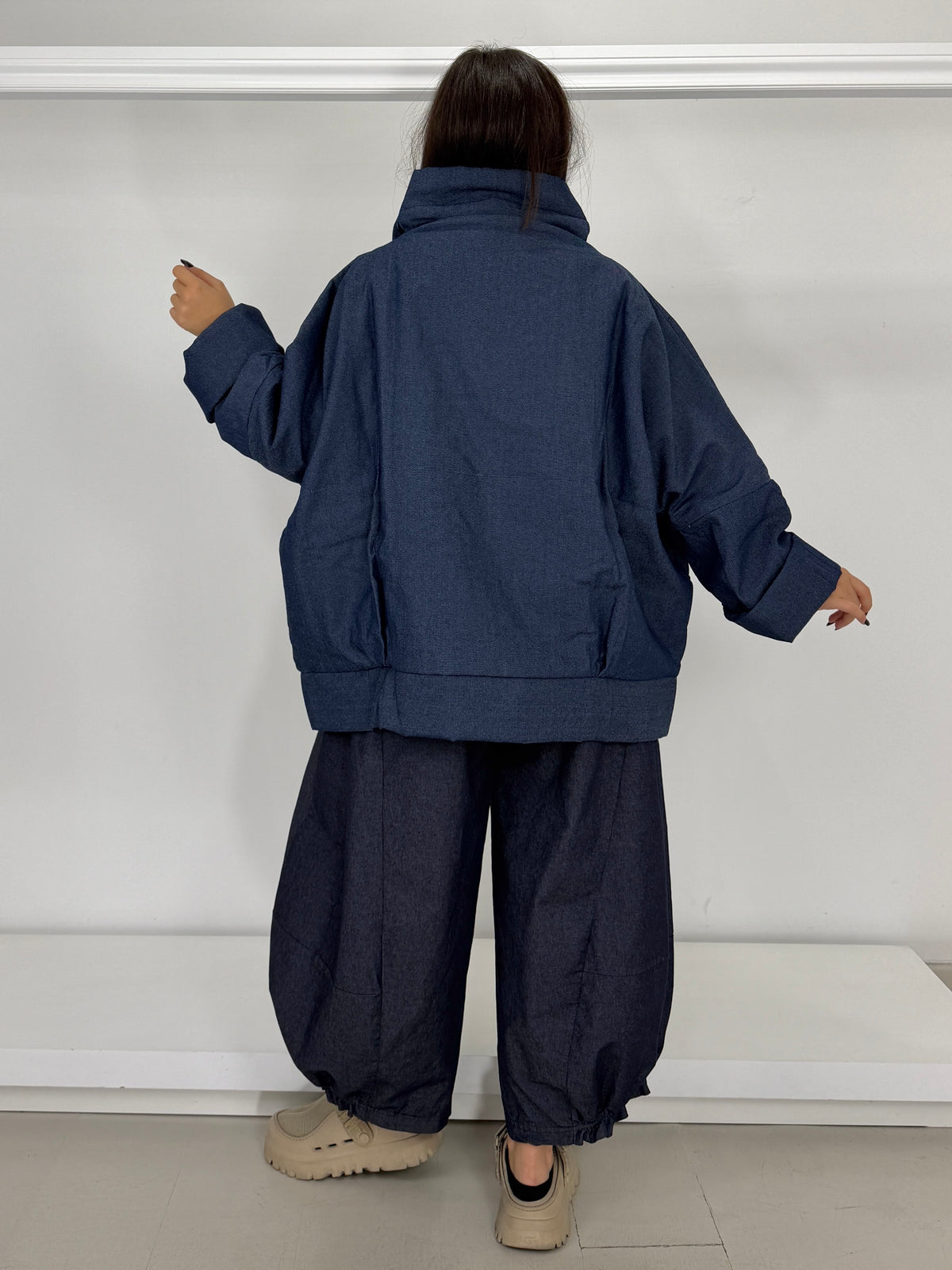 GHUNGROO Giacca scatoletta jeans imbottita