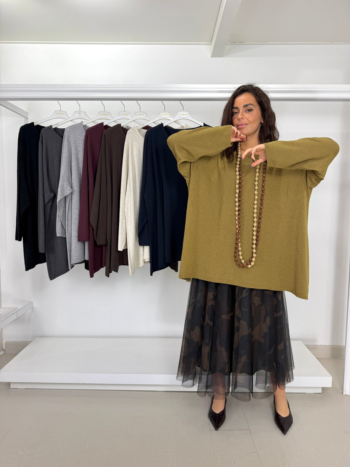 Pullover lungo svasato