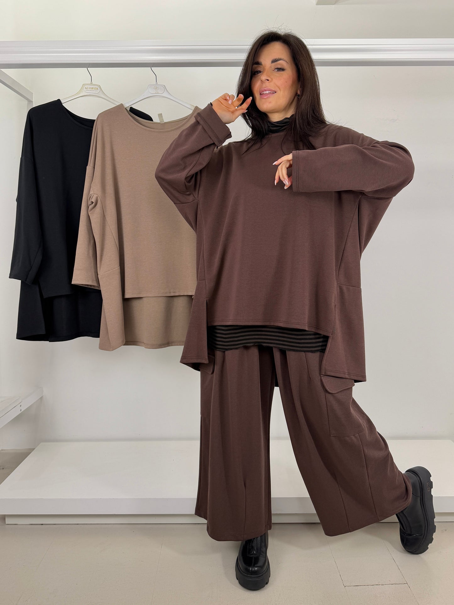 Pantalone caldo cotone con tascone