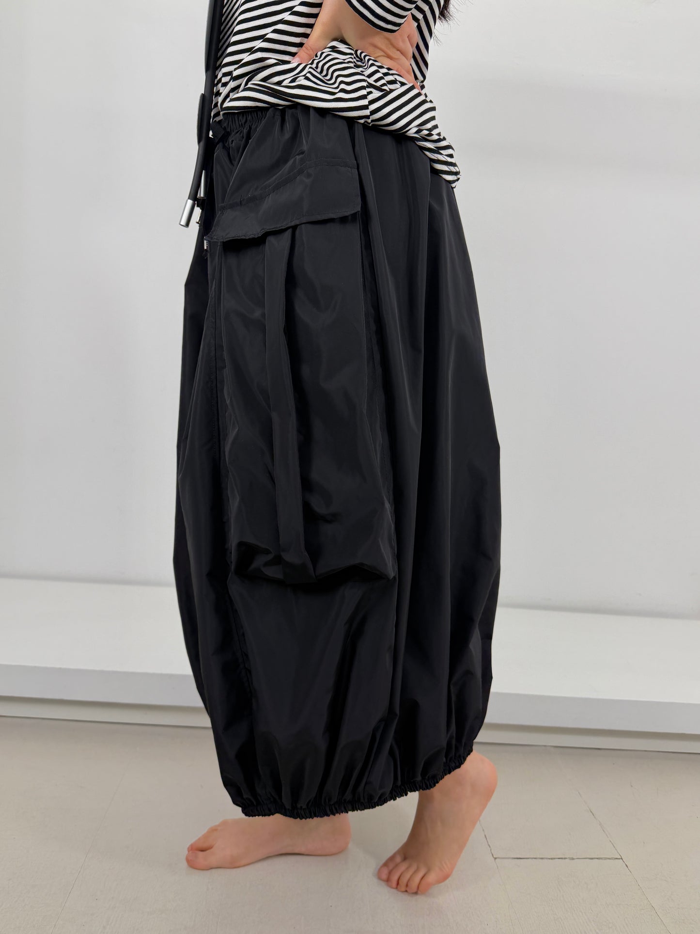 Gonna taffetà motivo tascone