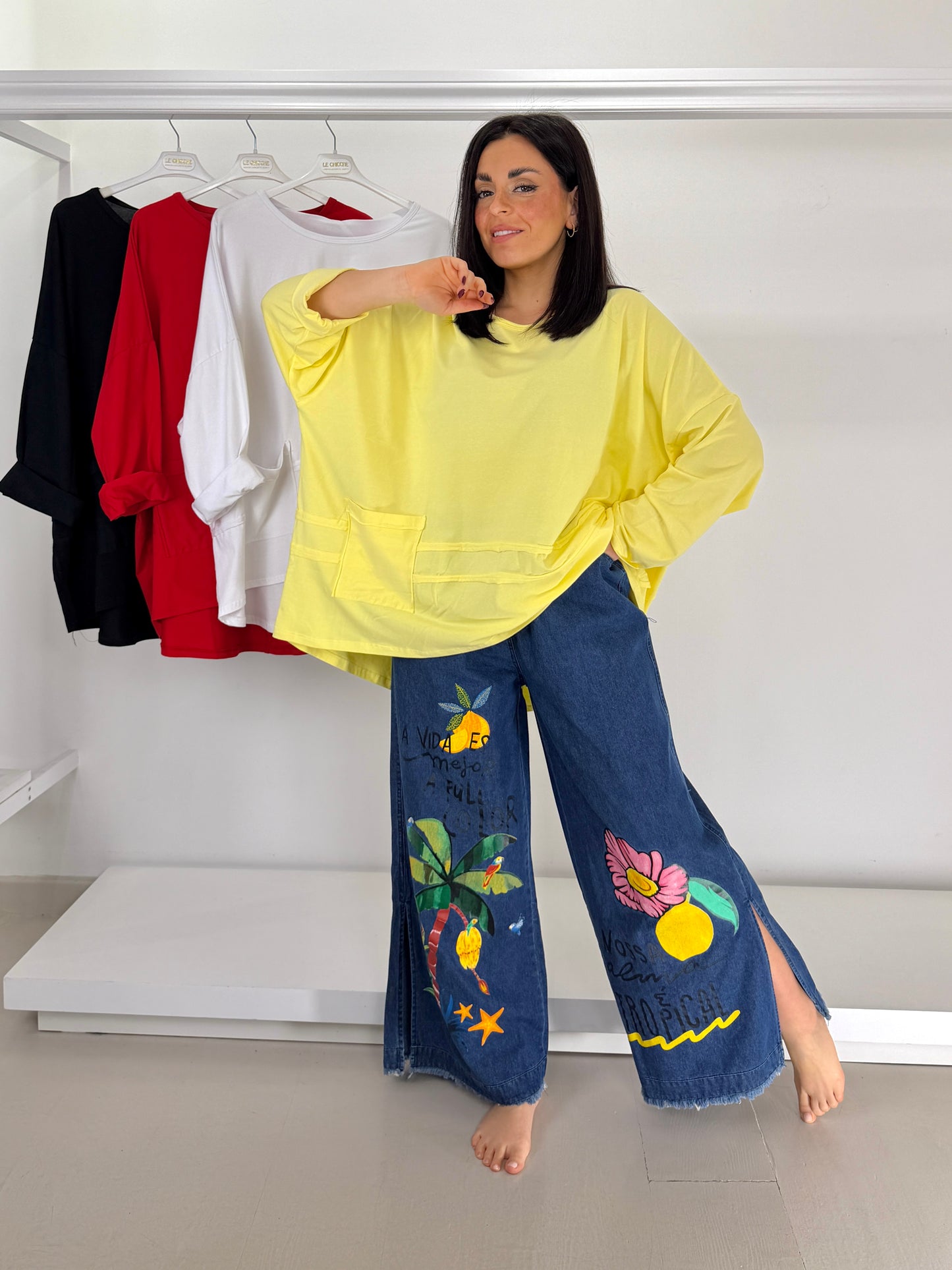 Maglia over con tasca