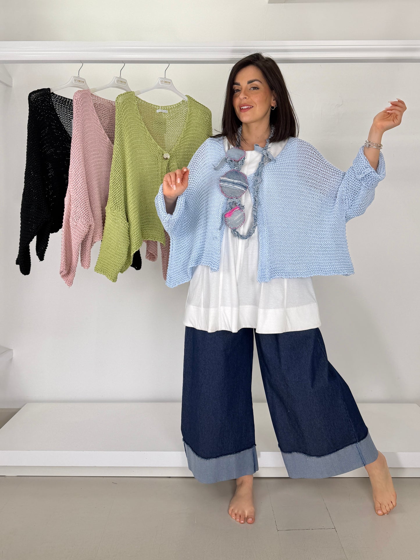 Cardigan crop in filo