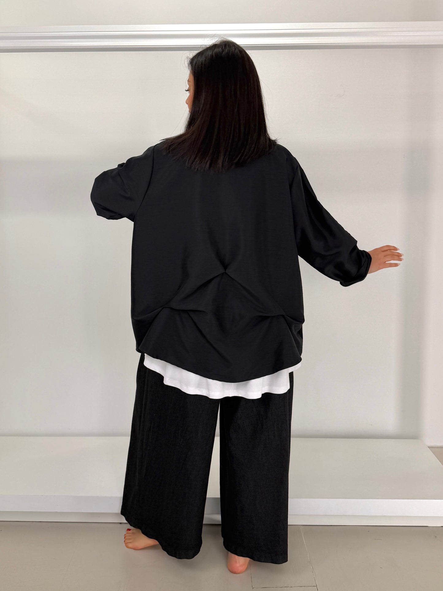 Giacca raso con sbuffi