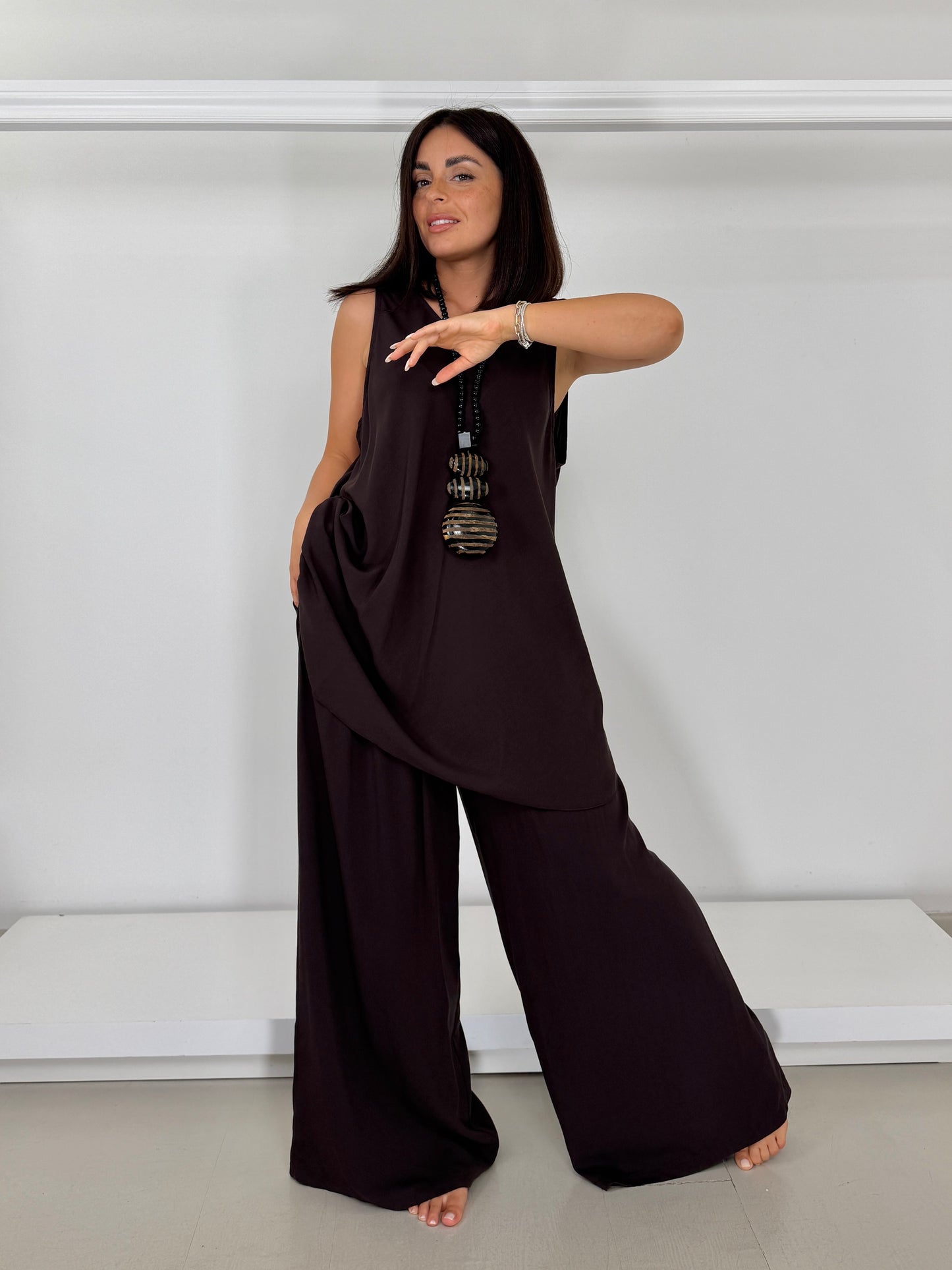 Pantalone in fiocco di viscosa