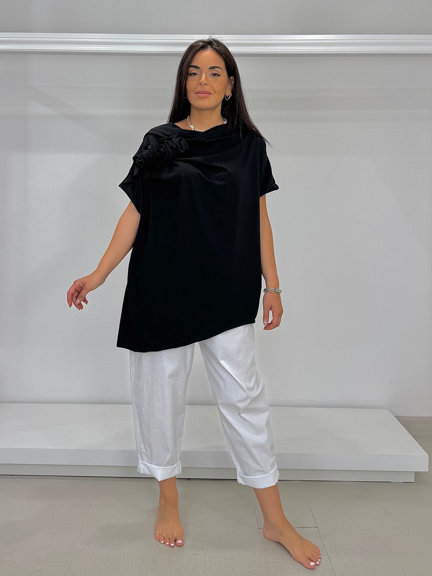 T-shirt rose applicate