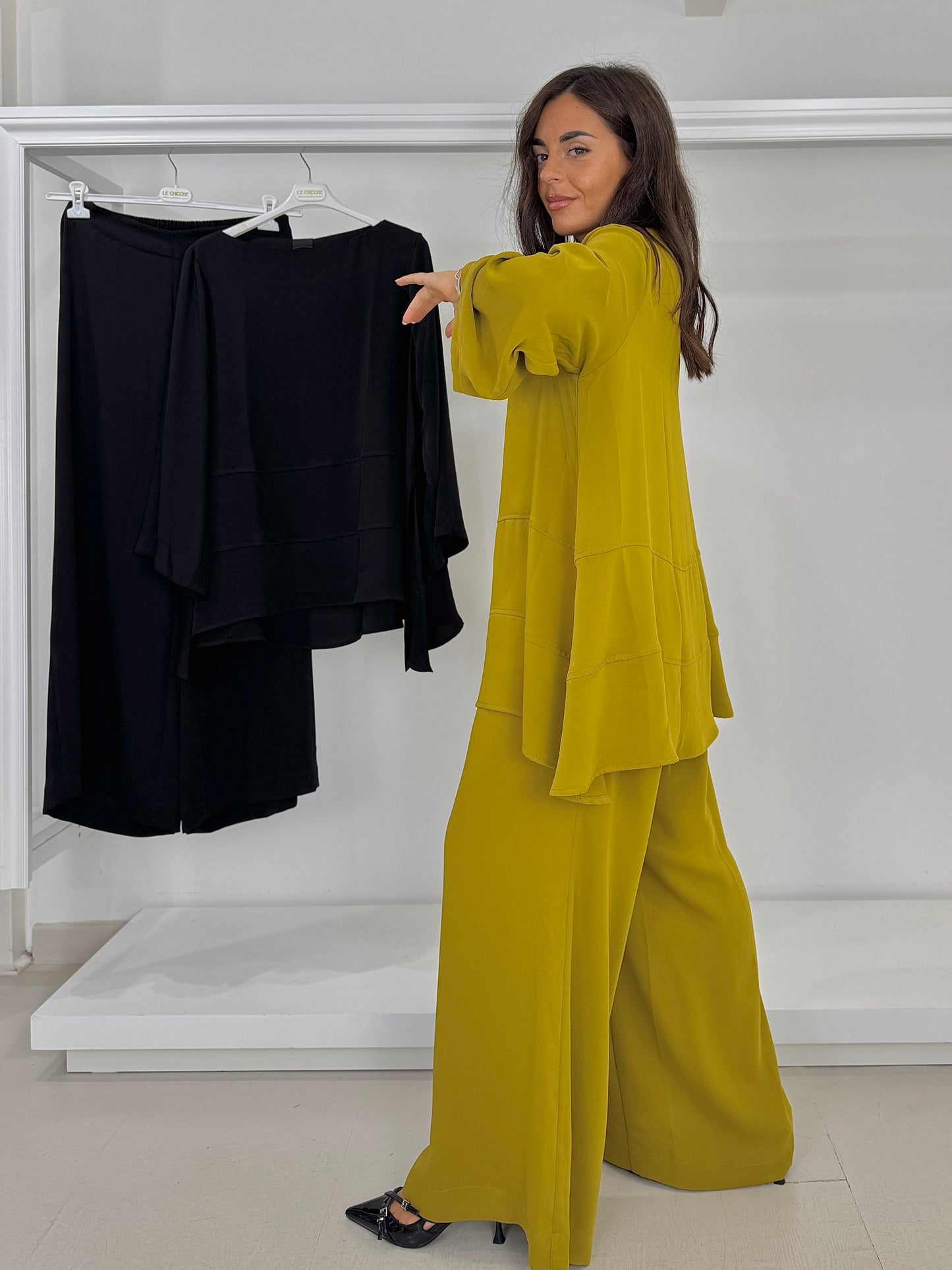 MAT Pantalone scivolato gamba larga