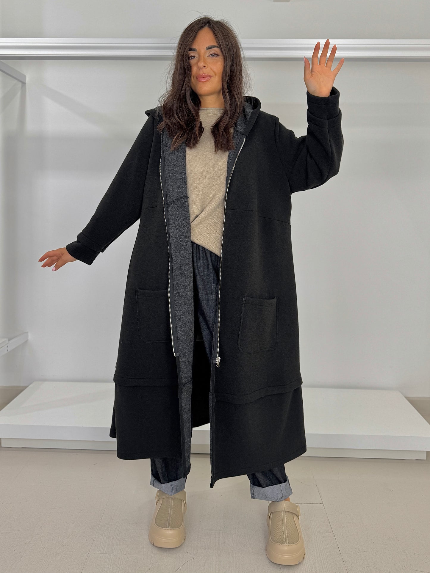 DOLCEMENTE CURVY cappotto in maglia