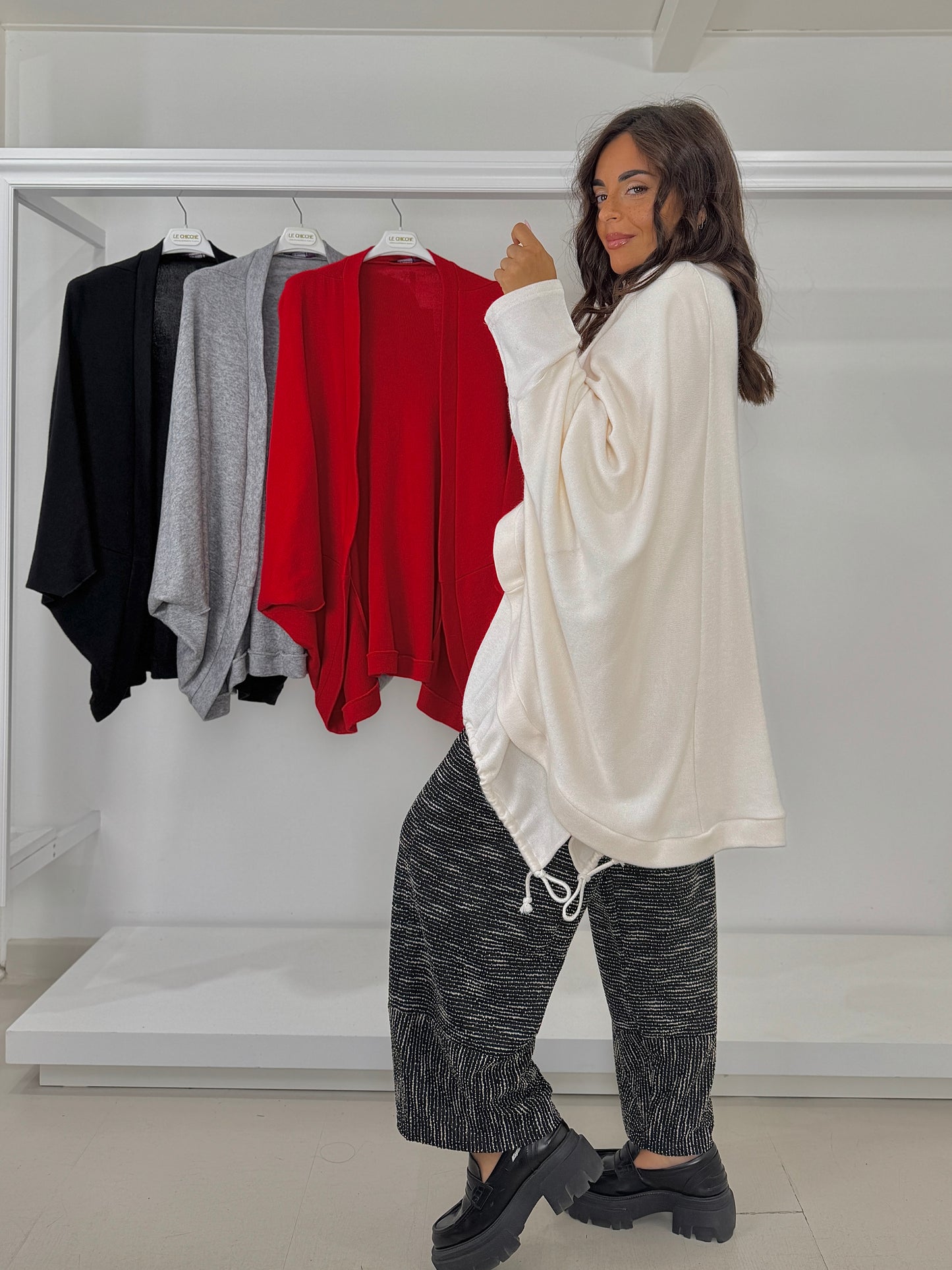 DOLCEMENTE CURVY pantalone a T tessuto chanel