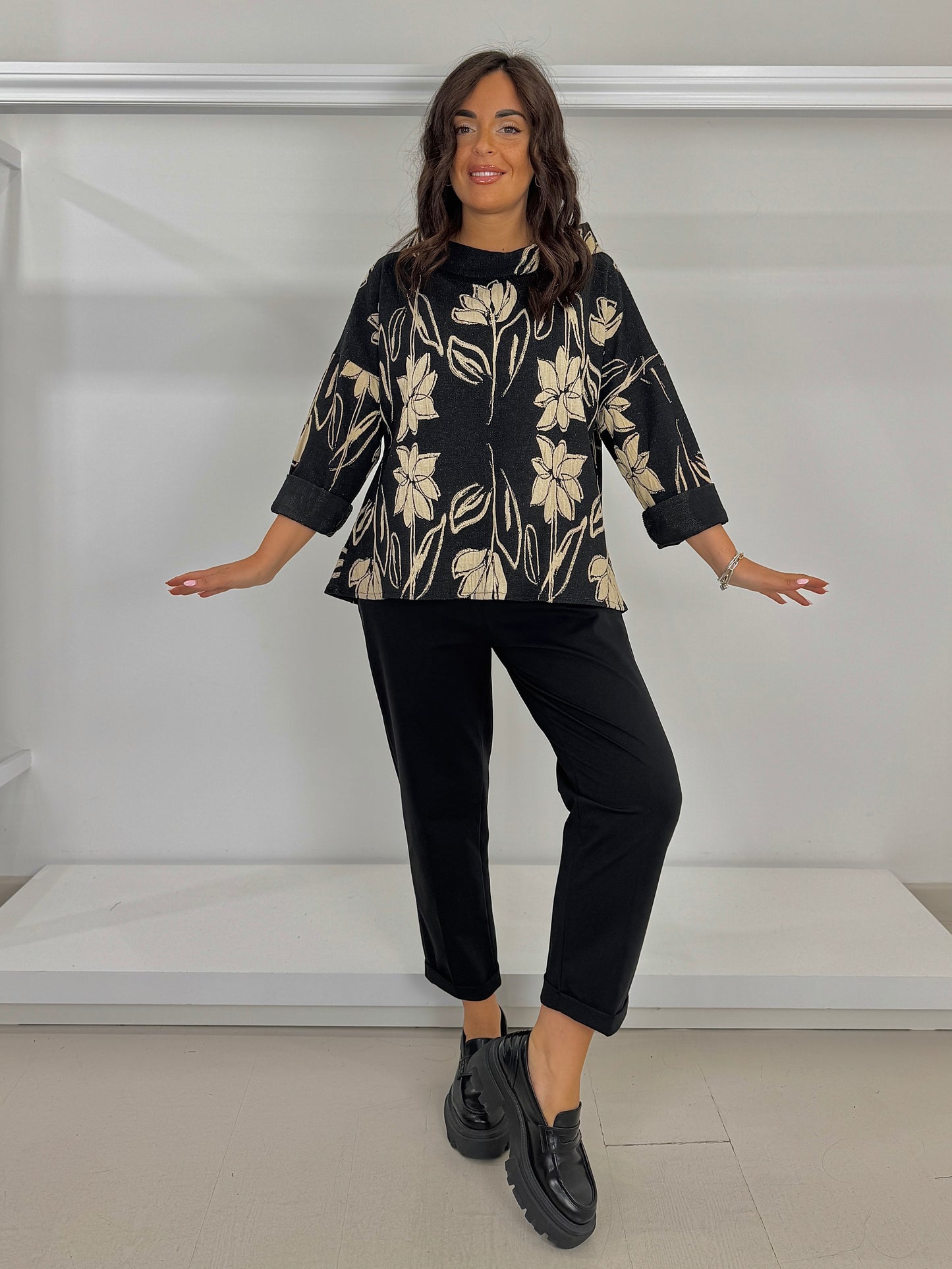 Pantalone basic in punto milano cotone