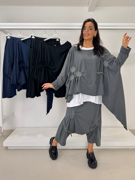 Maglia garzata bolle arricciate