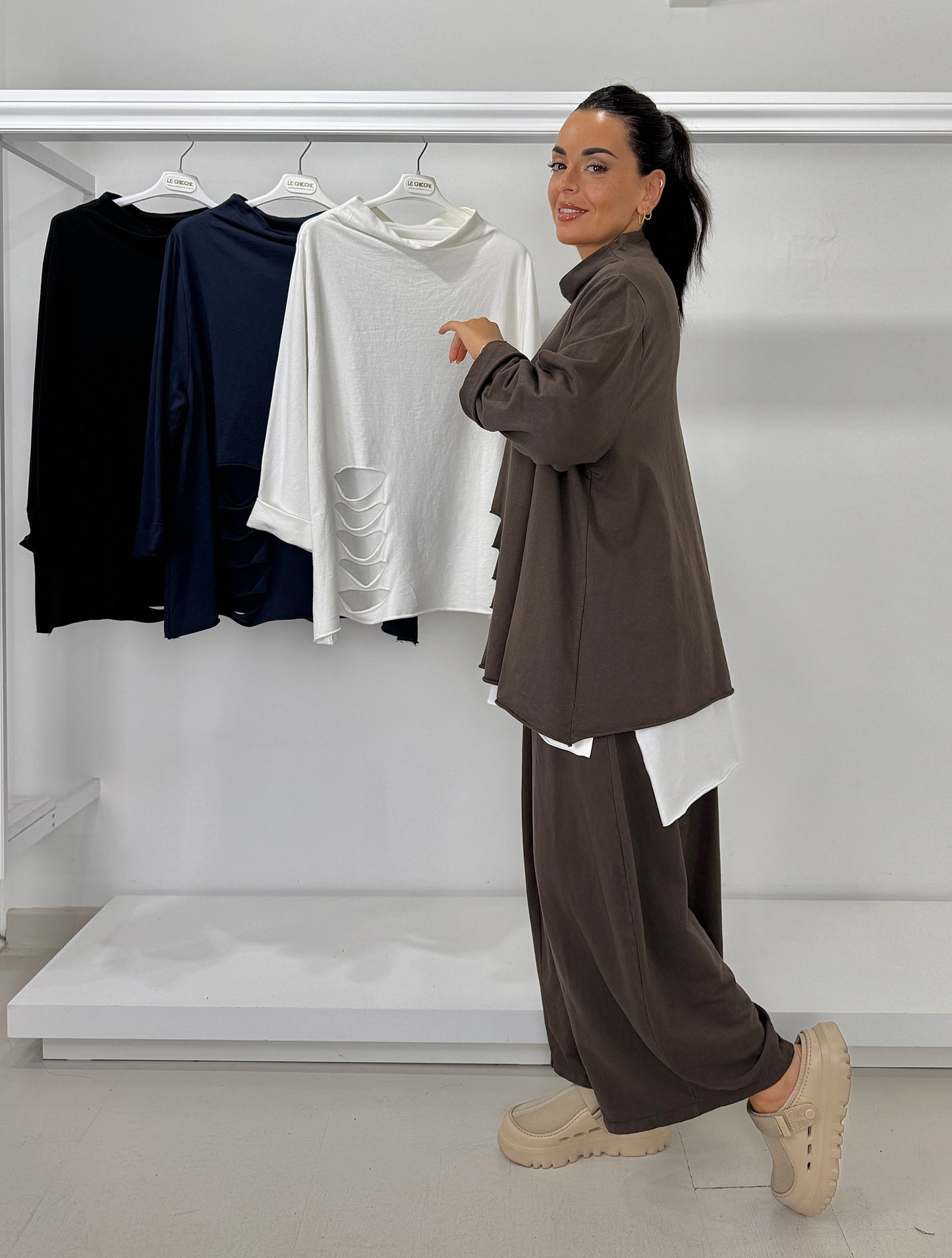 Maglia garzata tagli laser