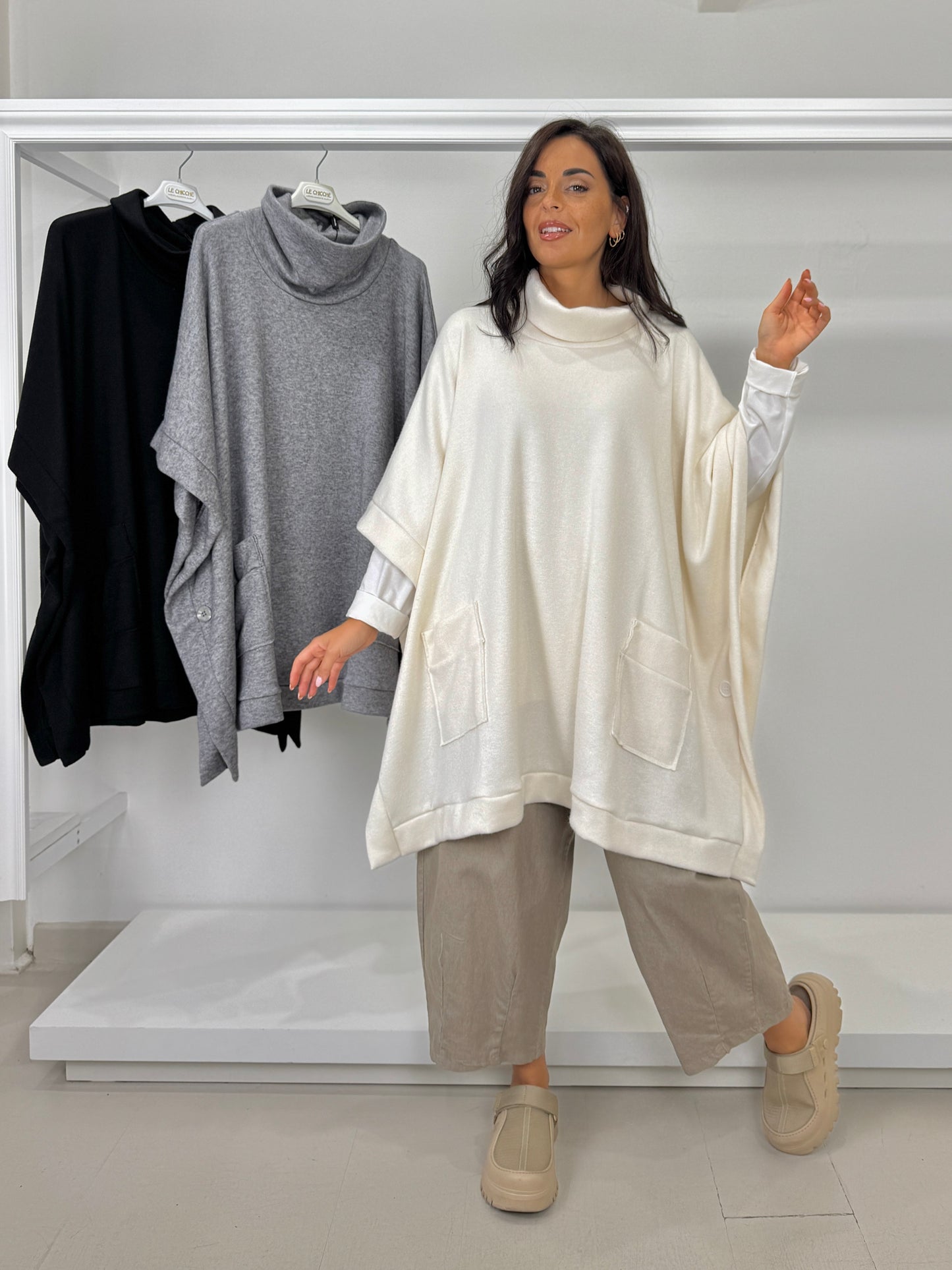 Pantalone ovetto effetto jeans elasticizzato