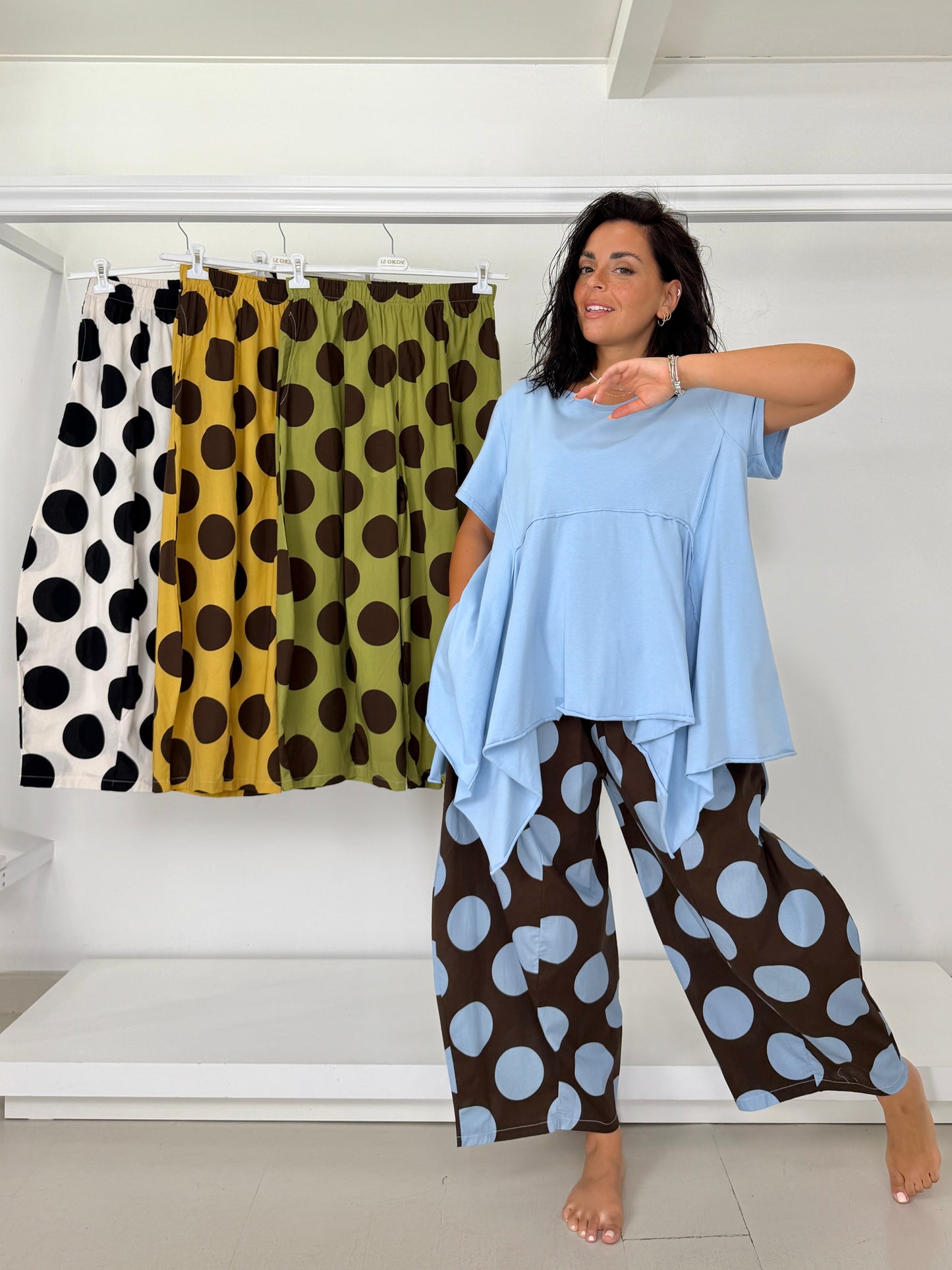 Pantalone gamba larga ovetto - bolli