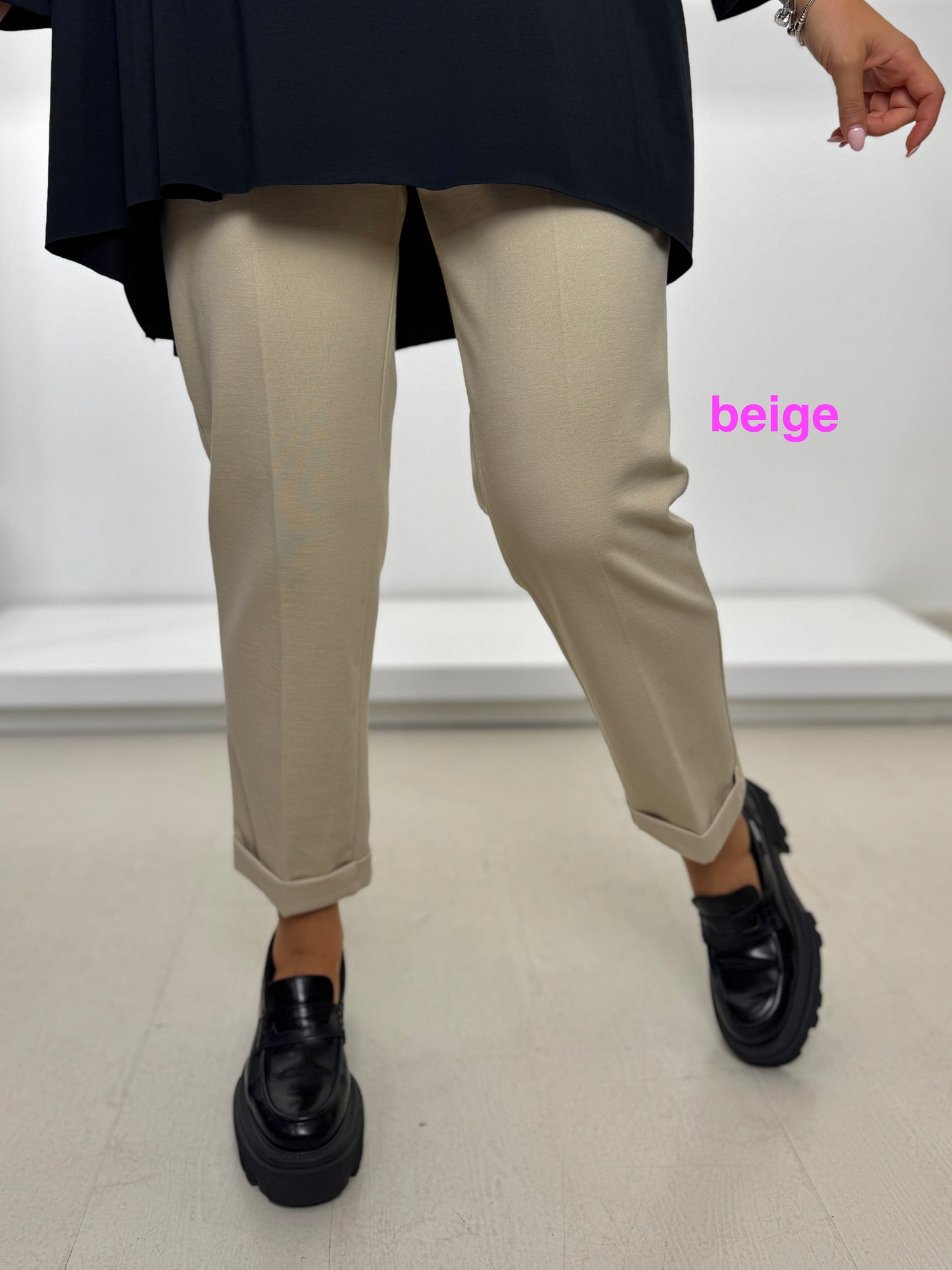 Pantalone basic in punto milano viscosa