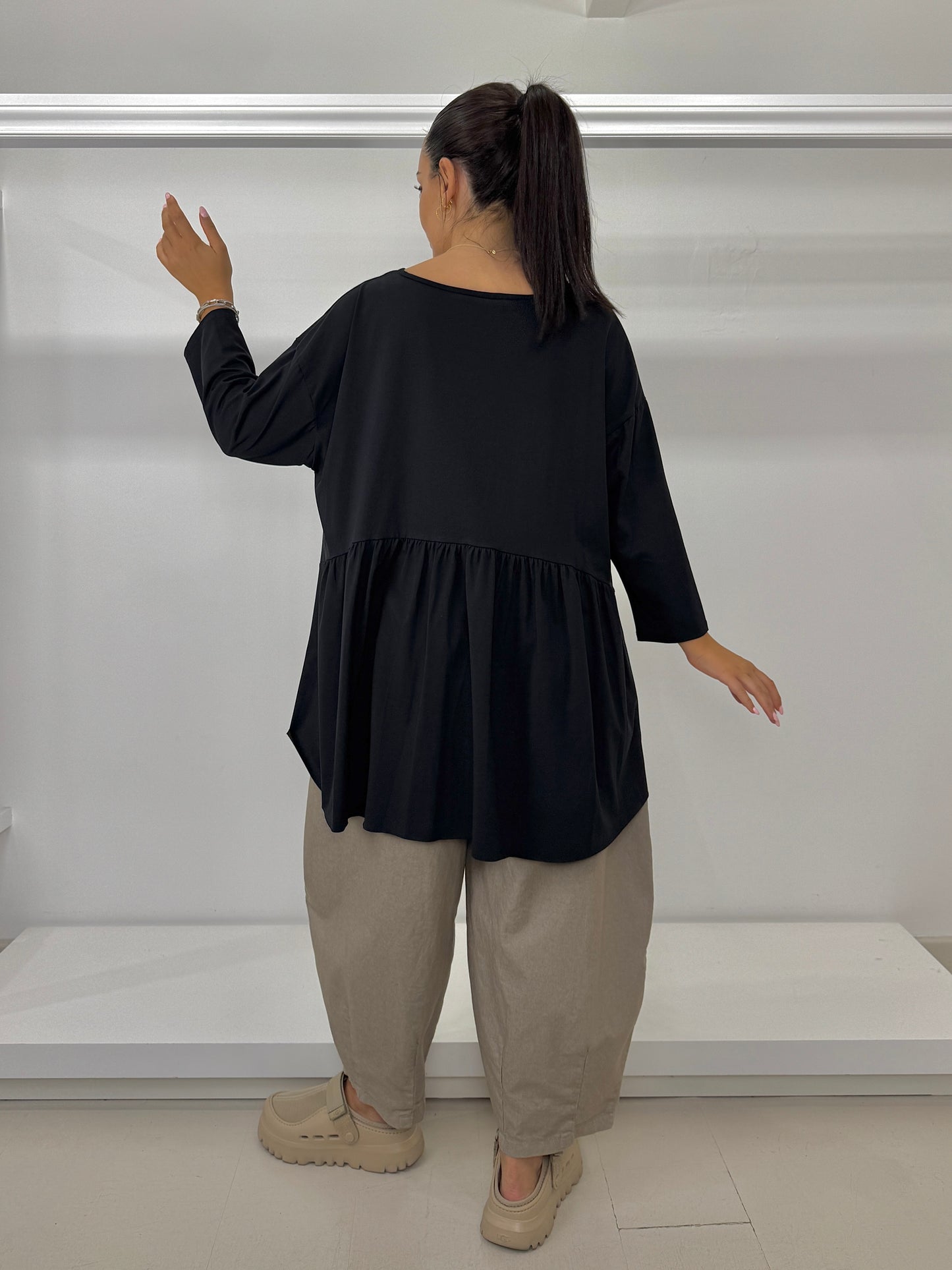 Maglia arricciata manica 3/4