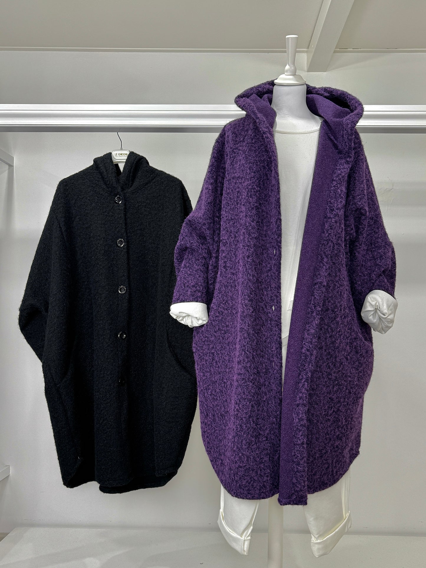 Cappotto over ovetto bouclé