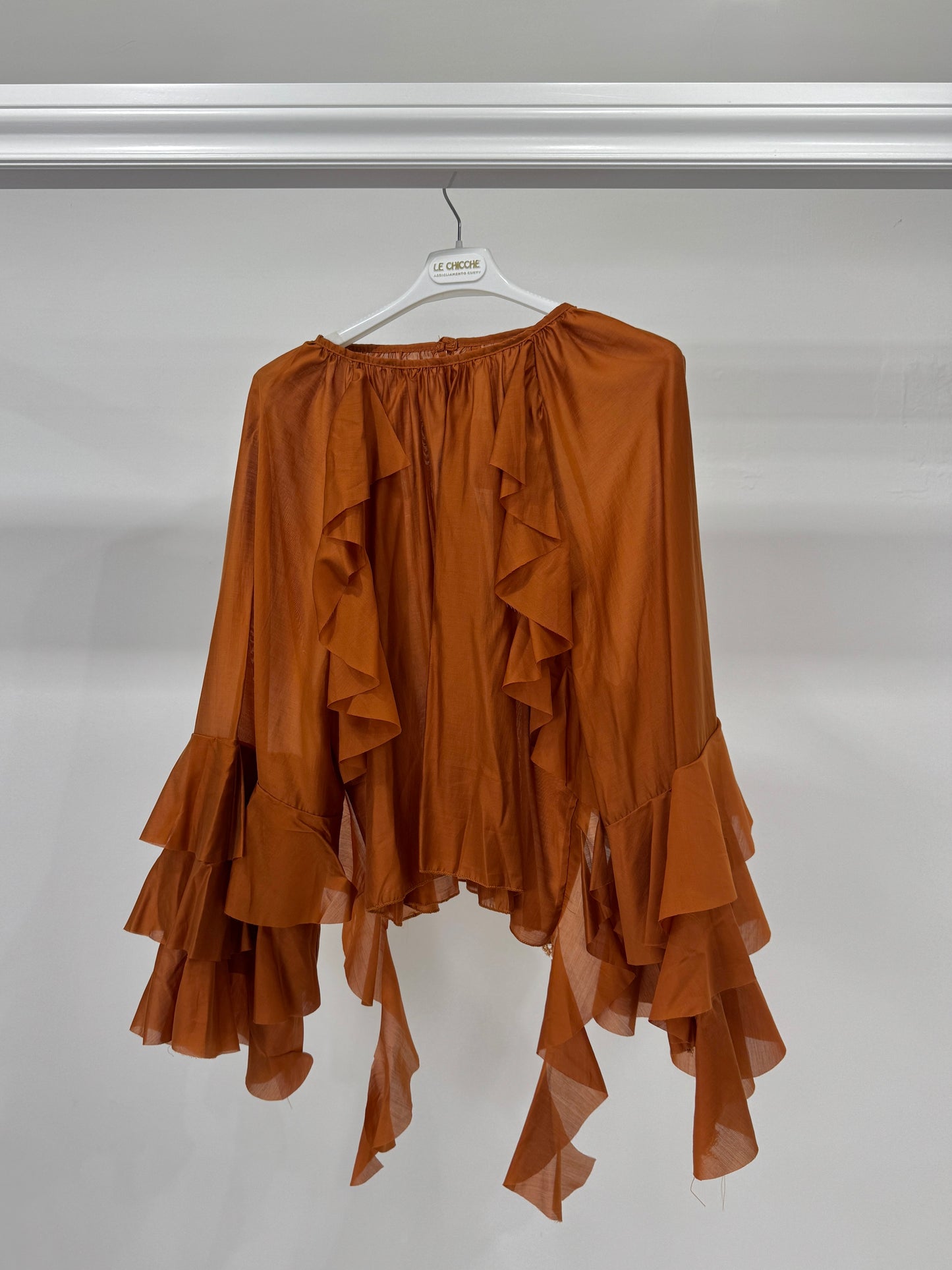 Casacca voile manica balze - tinta unita