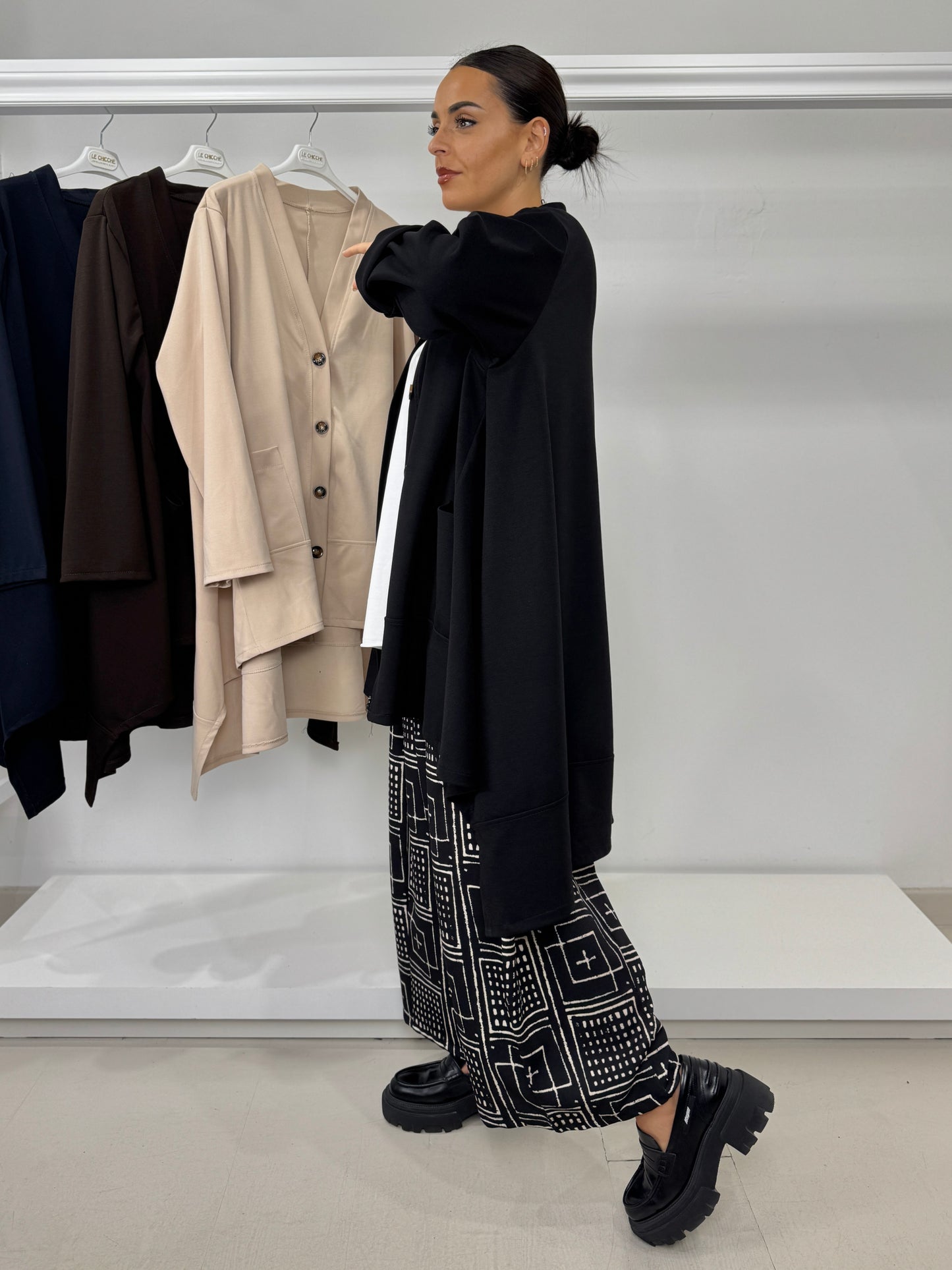 Maxi cardigan trapezio