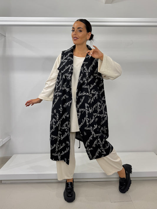 Gilet motivo arricciato dietro