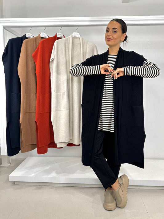 Cardigan smanicato