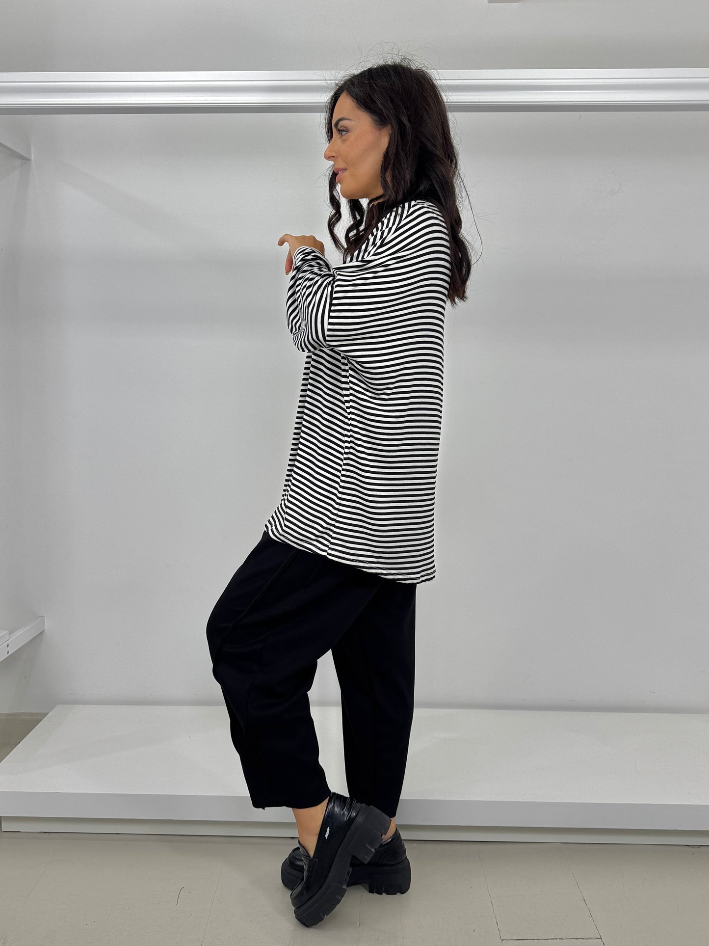 Maglia basic a righe