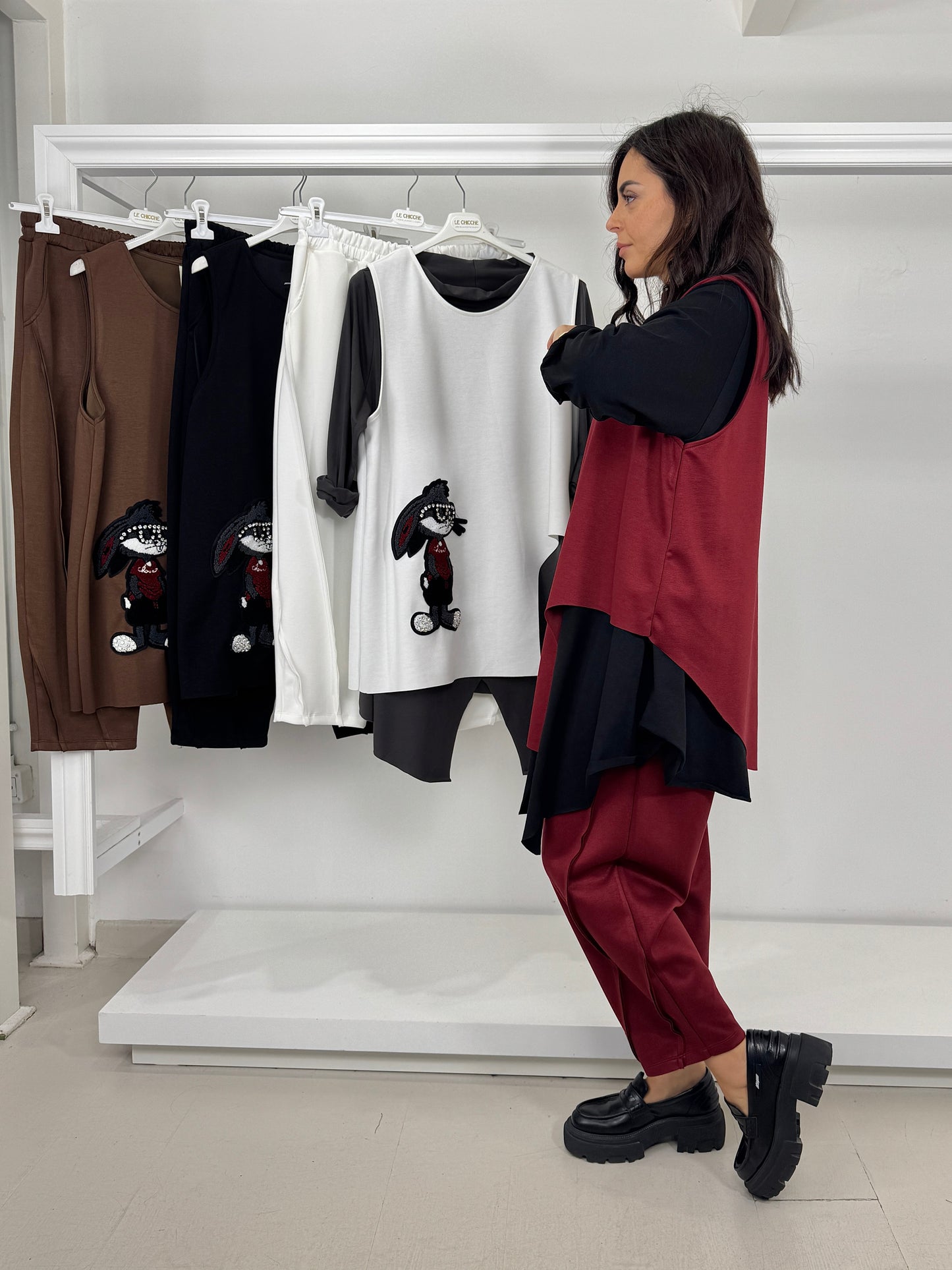 Pantalone neoprene motivo diagonale