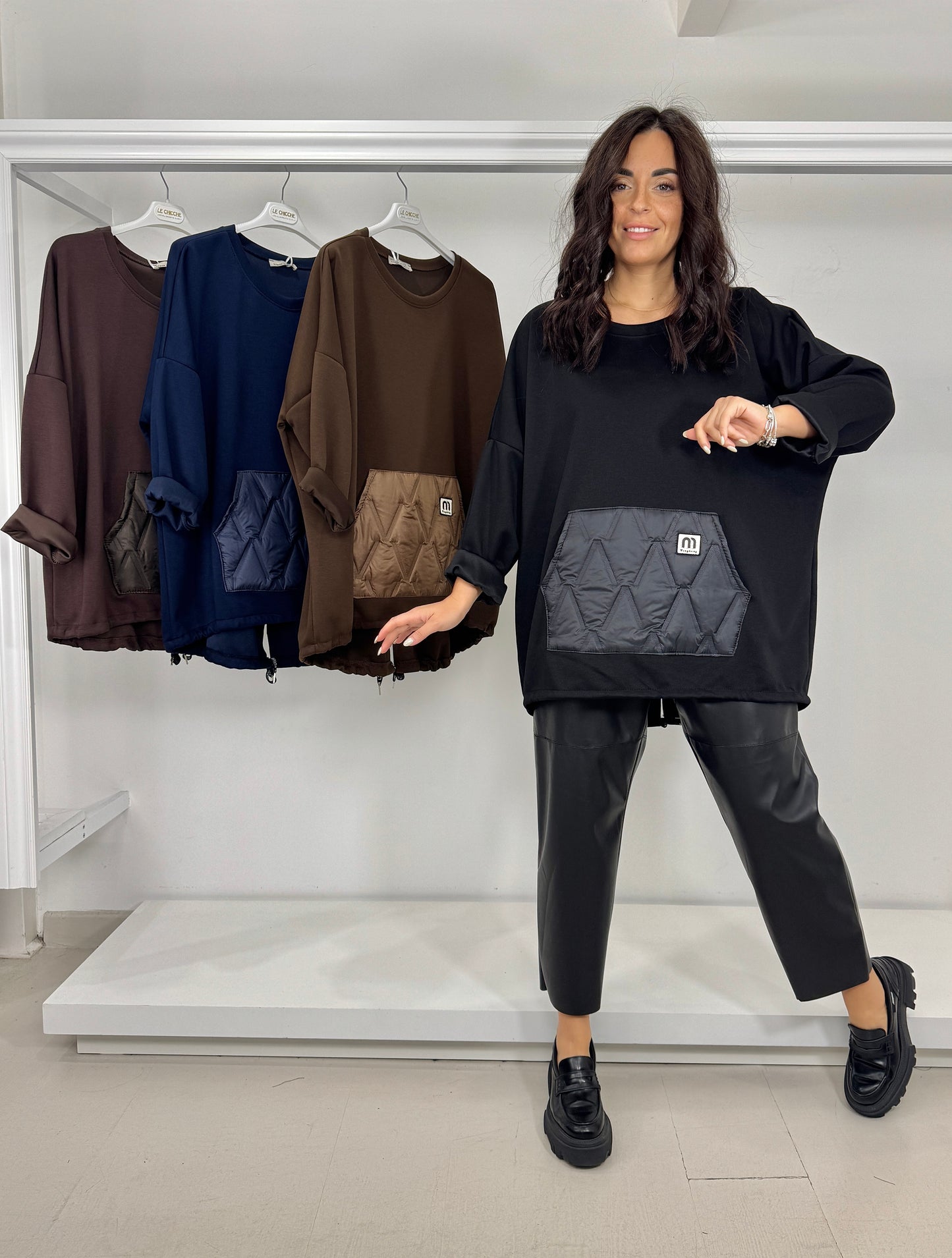 Maglia tasca trapuntata
