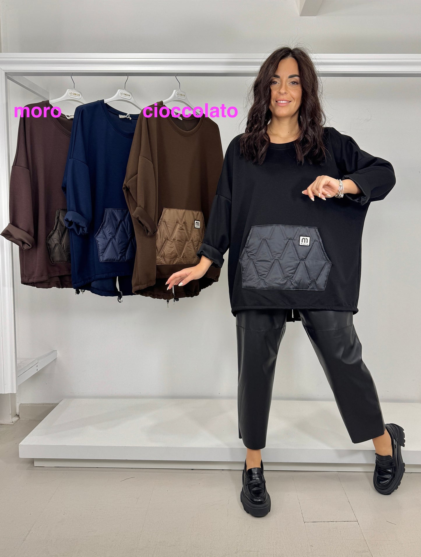 Maglia tasca trapuntata