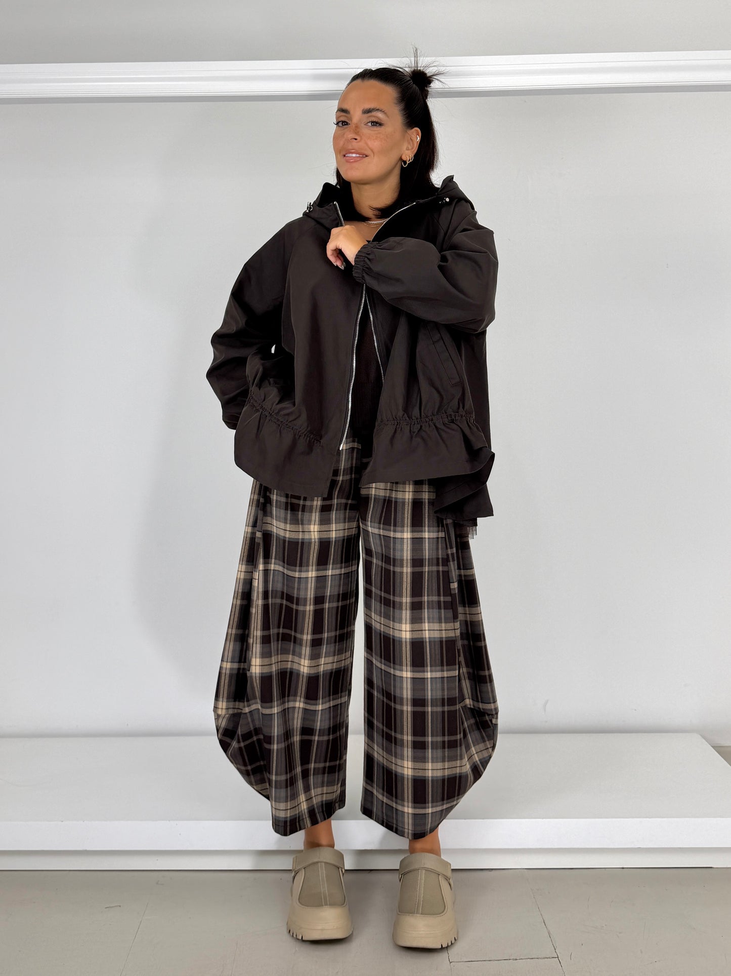 Pantalone quadri baloon