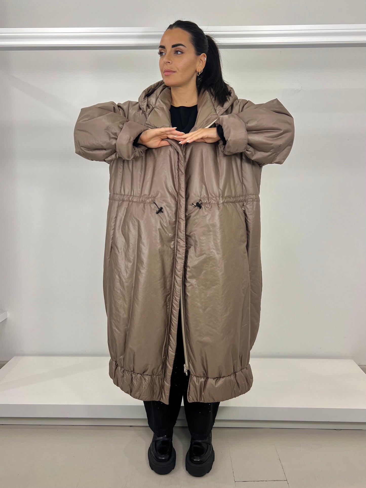 SOPHIA Piumino lungo motivo coulisse