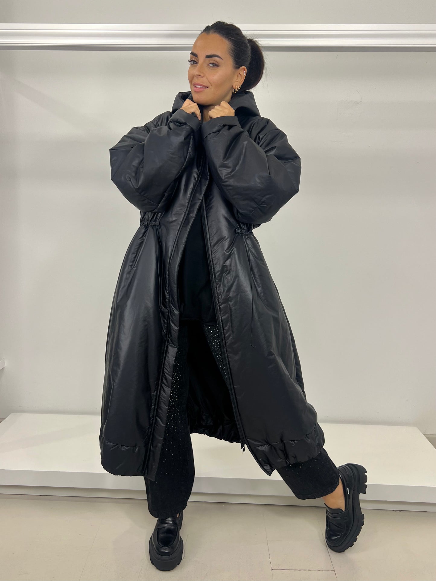 SOPHIA Piumino lungo motivo coulisse