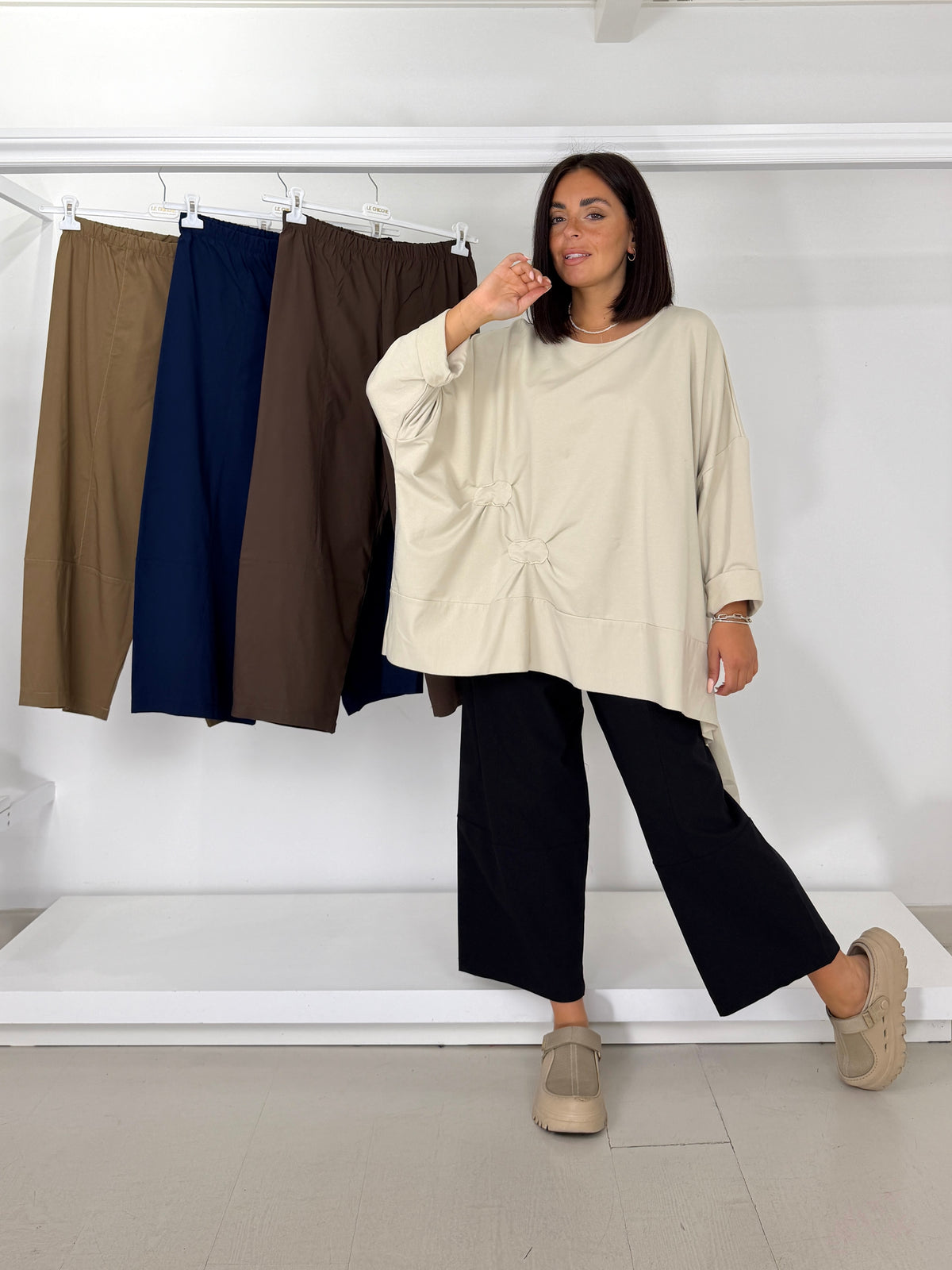 FLO & POI pantalone bengalina ovetto taglio a T
