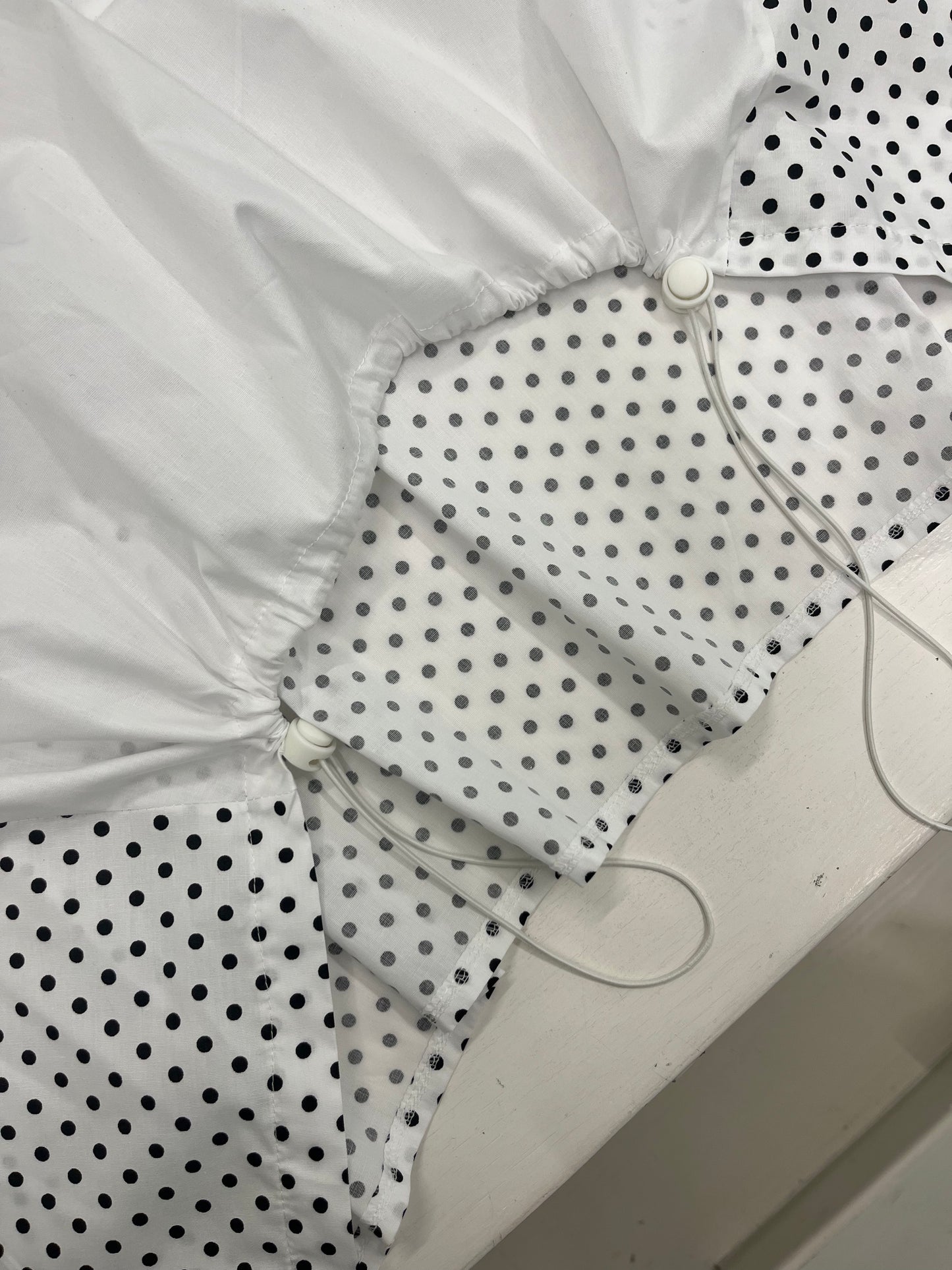 Casacca cotone leggero bolli con coulisse