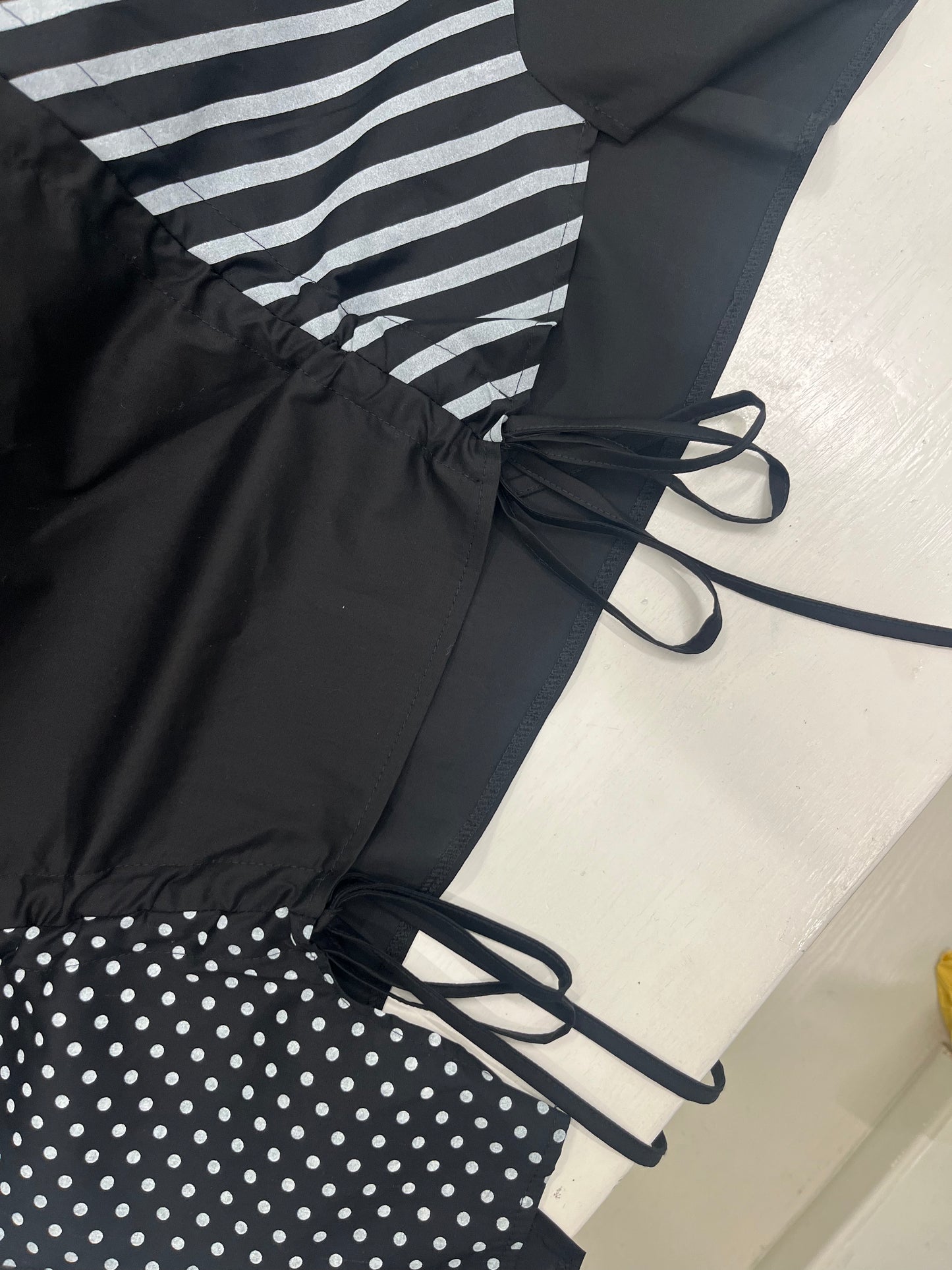Casacca cotone leggero bolli e righe