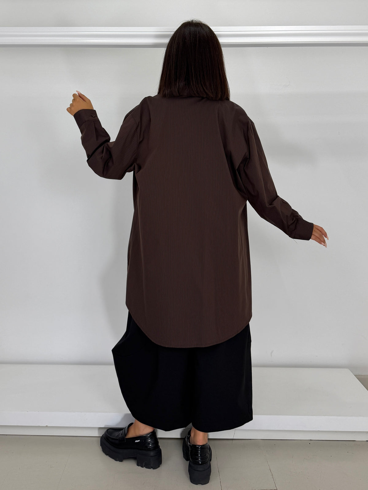 Camicia lunga rigatina