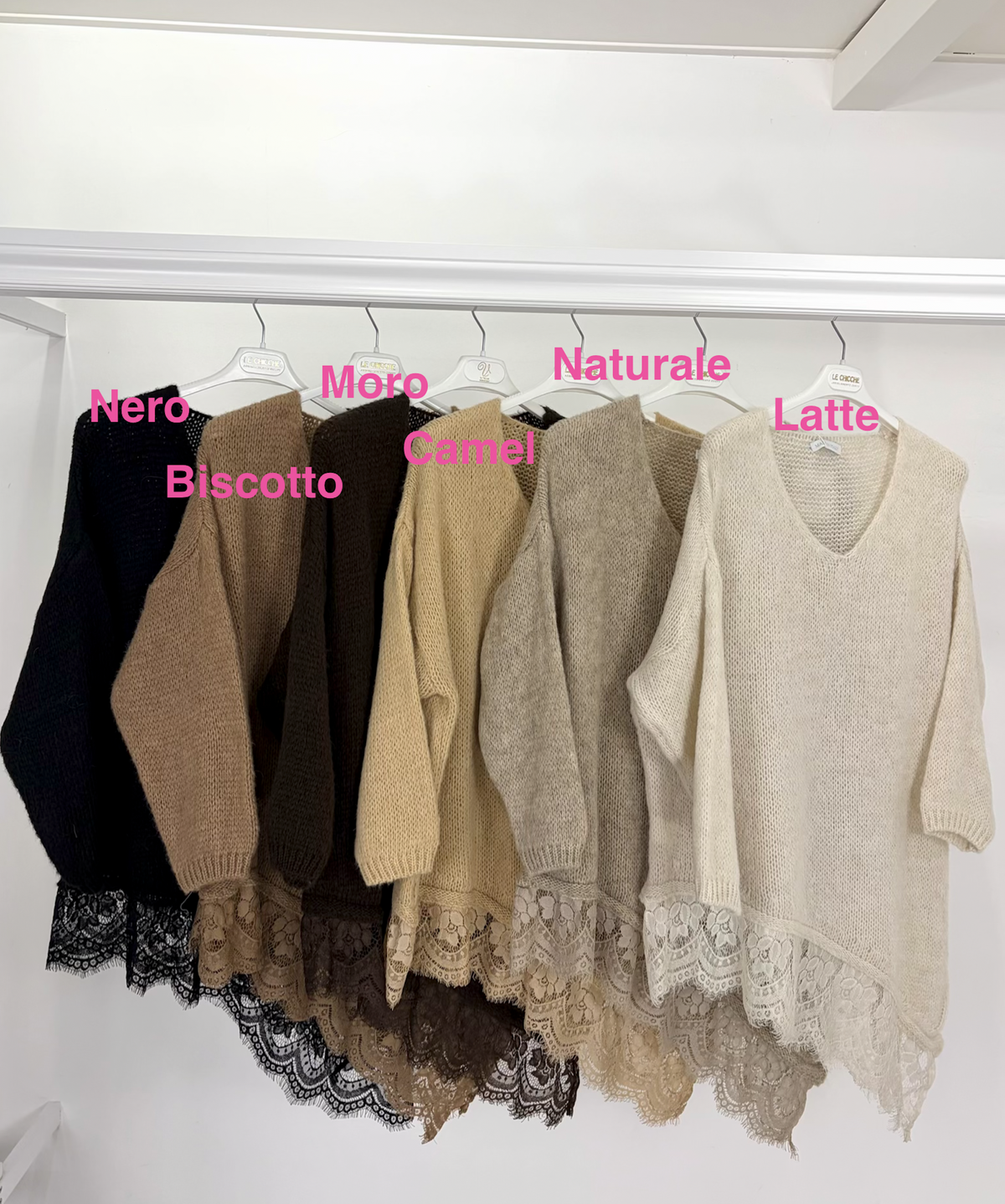 Pullover scollo V fondo pizzo