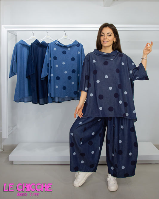 Casacca jeans leggero collo anello