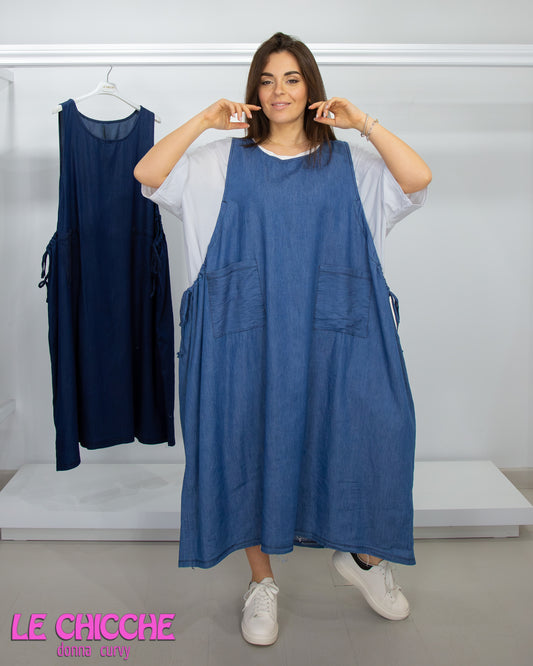 Abito salopette jeans leggero