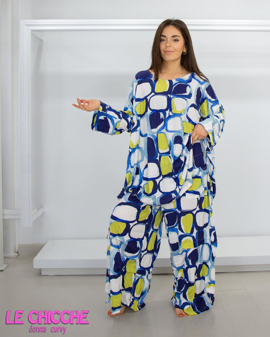 KOZAN Pantalone fantasia astratta