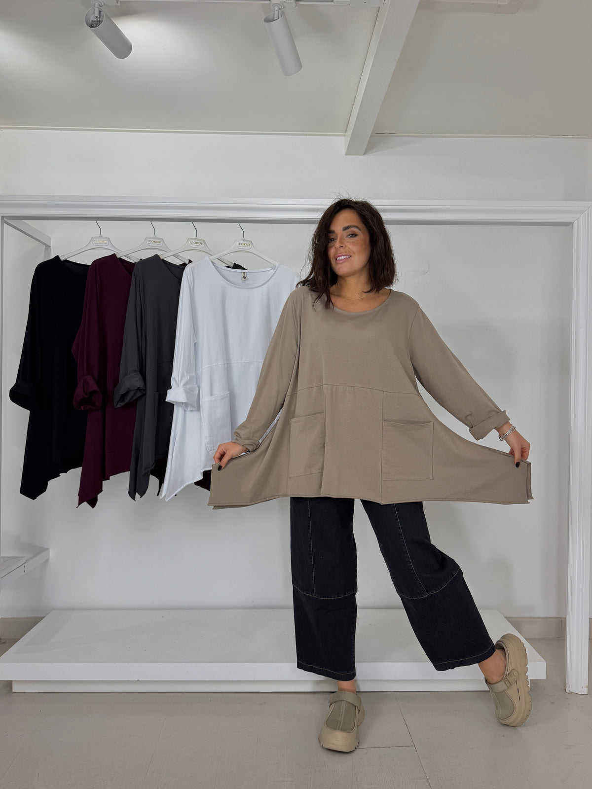 Maglia trapezio tasche